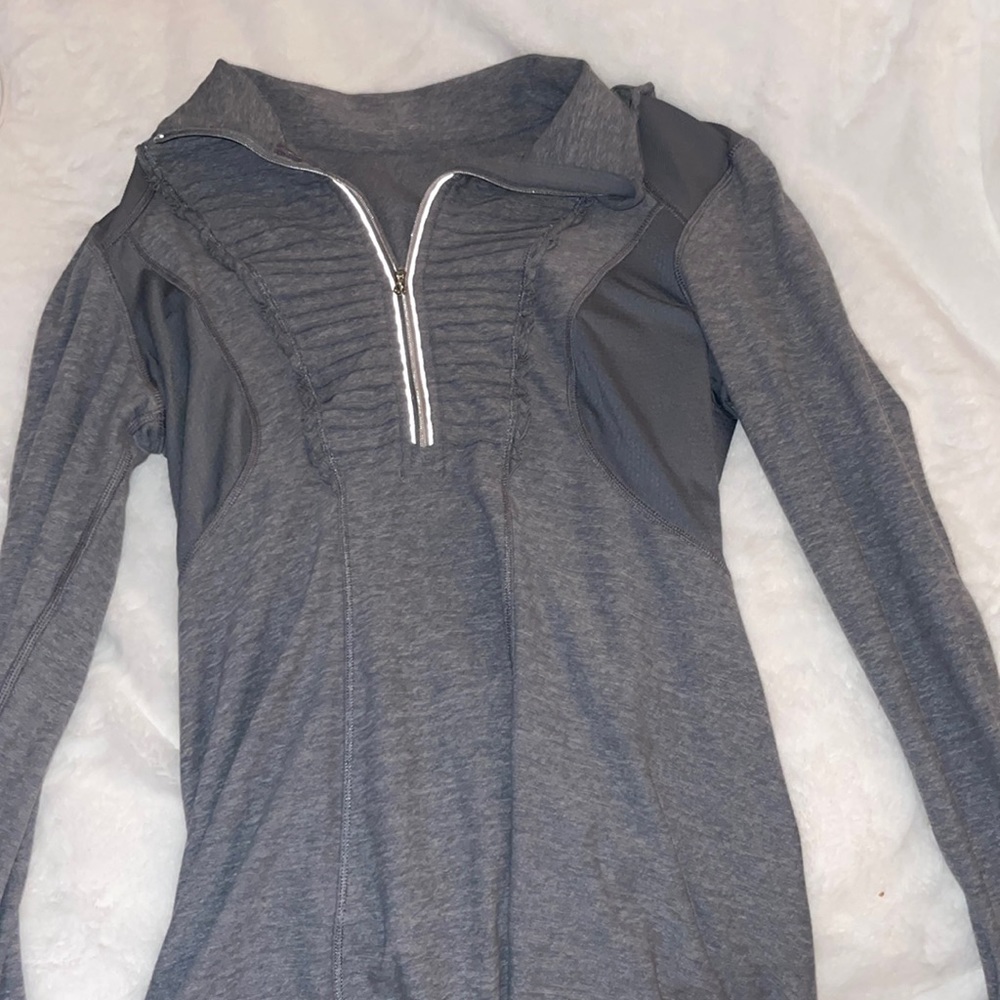 rare gray ruffle lululemon jacket